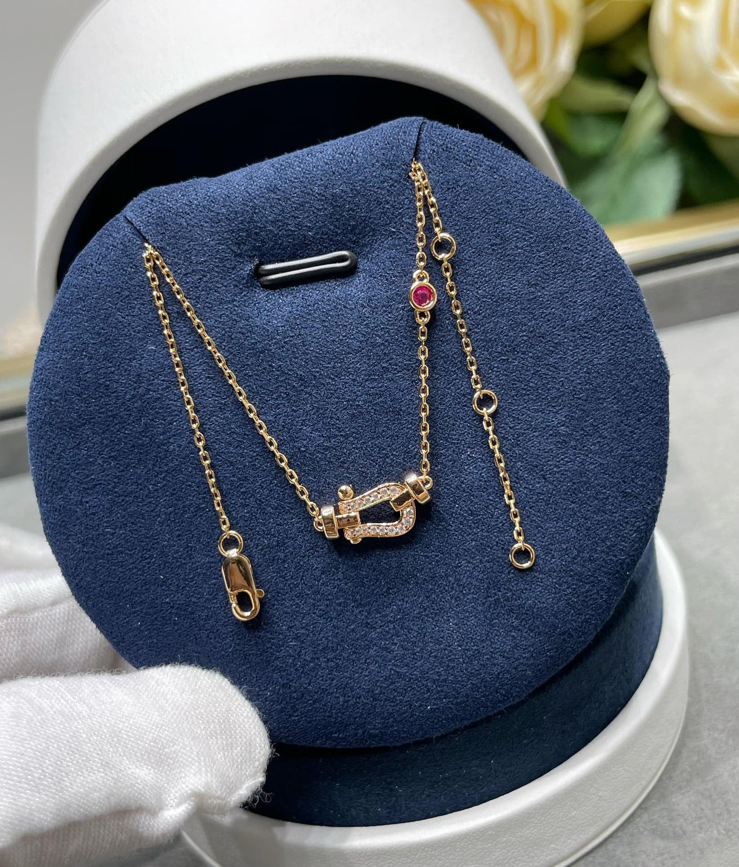 [Lumina]FORCE 10 DIAMOND PINK GOLD NECKLACE