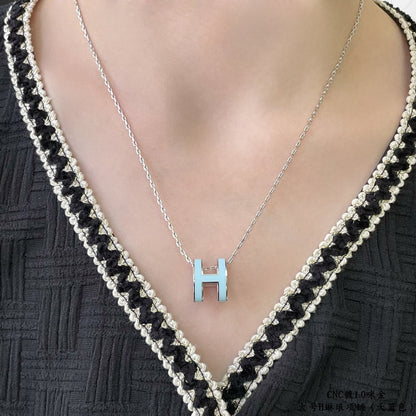 [Lumina]POP H SKY BLUE NECKLACE