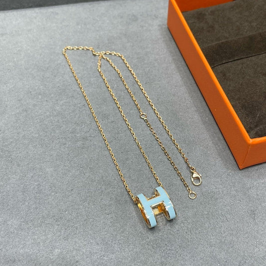 [Lumina]POP H SKY BLUE NECKLACE