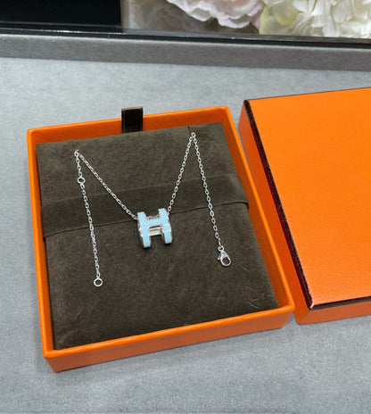 [Lumina]POP H SKY BLUE NECKLACE