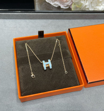 [Lumina]POP H SKY BLUE NECKLACE