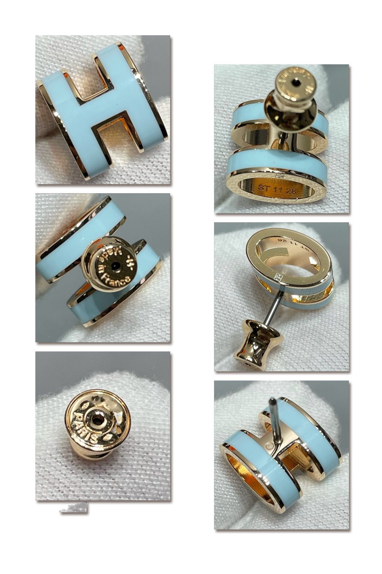 [Lumina]POP H SKY BLUE STUD EARRINGS