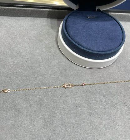 [Lumina]FORCE 10 DIAMOND CHAIN LINK PINK GOLD BRACELET