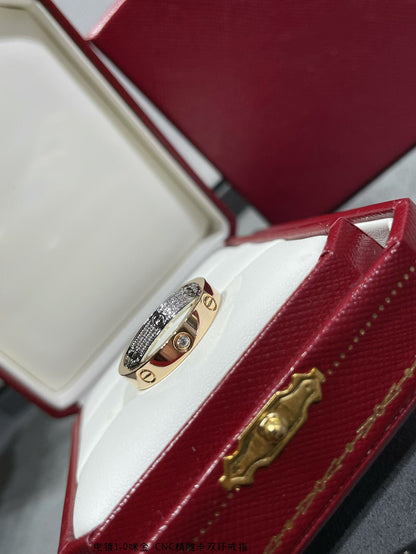 [Lumina]LOVE PINK GOLD SILVER DIAMOND DOUBLE RING
