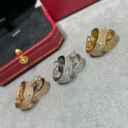 [Lumina]LOVE 5.5MM DIAMOND PAVED EARRINGS