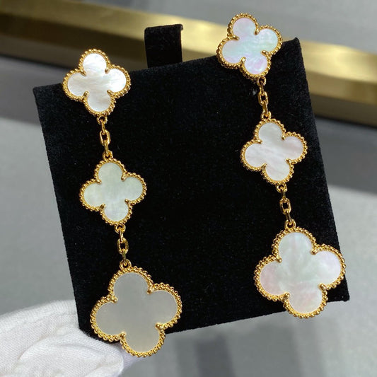 [Lumina]CLOVER MOP 3 MOTIFS GOLD EARRINGS