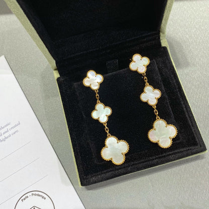 [Lumina]CLOVER MOP 3 MOTIFS GOLD EARRINGS