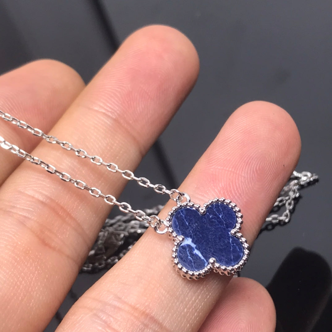 [Lumina]CLOVER PIETERSITE SILVER LONG NECKLACE