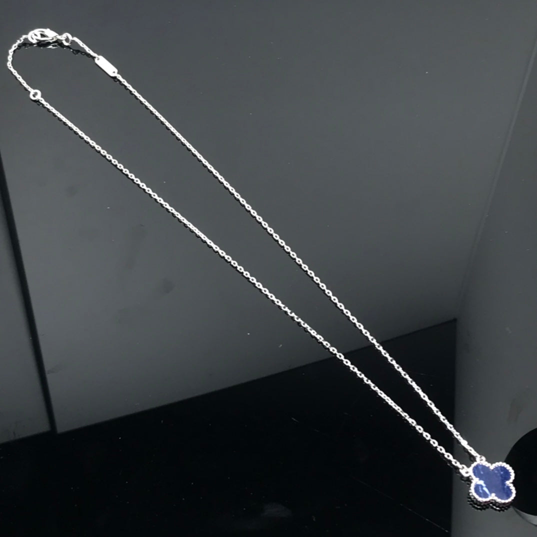 [Lumina]CLOVER PIETERSITE SILVER LONG NECKLACE