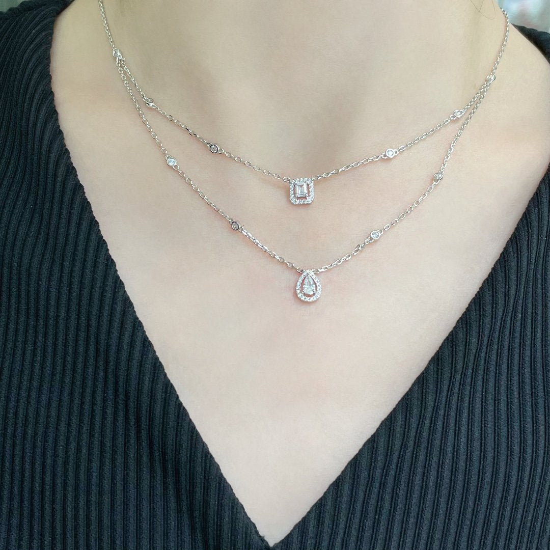 [Lumina]MY TWIN 2 ROW DIAMOND NECKLACE