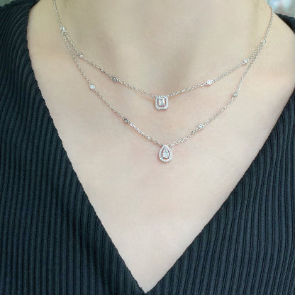 [Lumina]MY TWIN 2 ROW DIAMOND NECKLACE