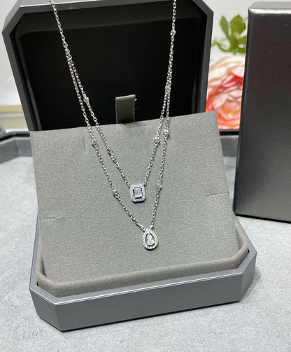 [Lumina]MY TWIN 2 ROW DIAMOND NECKLACE