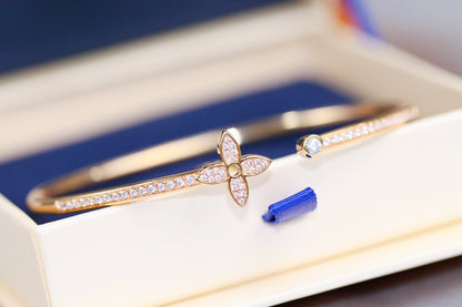[Lumina]IDYLLE PINK GOLD OPEN BRACELET DIAMOND PAVED