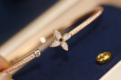 [Lumina]IDYLLE PINK GOLD OPEN BRACELET DIAMOND PAVED