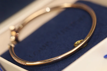 [Lumina]IDYLLE PINK GOLD OPEN BRACELET DIAMOND PAVED
