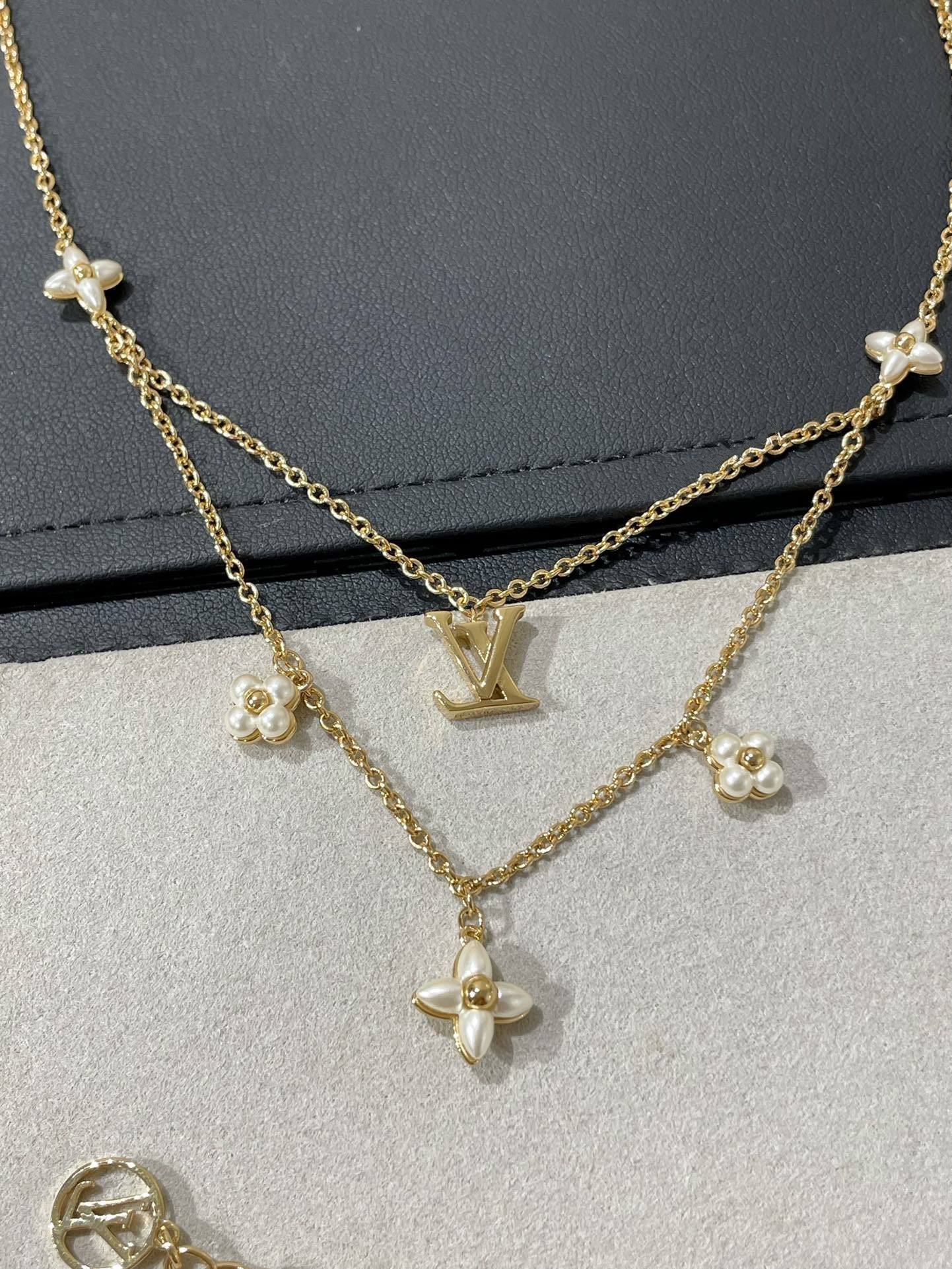 [Lumina]FLOWERGRAM GOLD MOP DOUBLE ROW NECKLACE