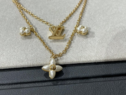 [Lumina]FLOWERGRAM GOLD MOP DOUBLE ROW NECKLACE