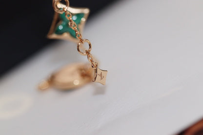 [Lumina]STAR AND SUN 4 MOTIF PINK GOLD MALACHITE BRACELET