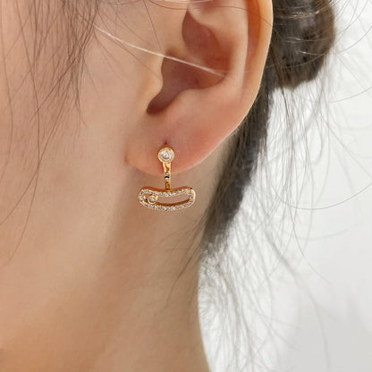 [Lumina]MOVE UNO PINK GOLD DIAMOND EARRINGS