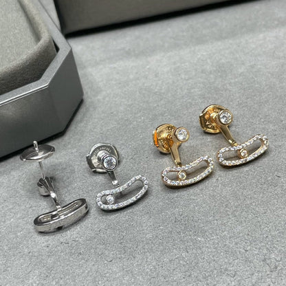 [Lumina]MOVE UNO PINK GOLD DIAMOND EARRINGS