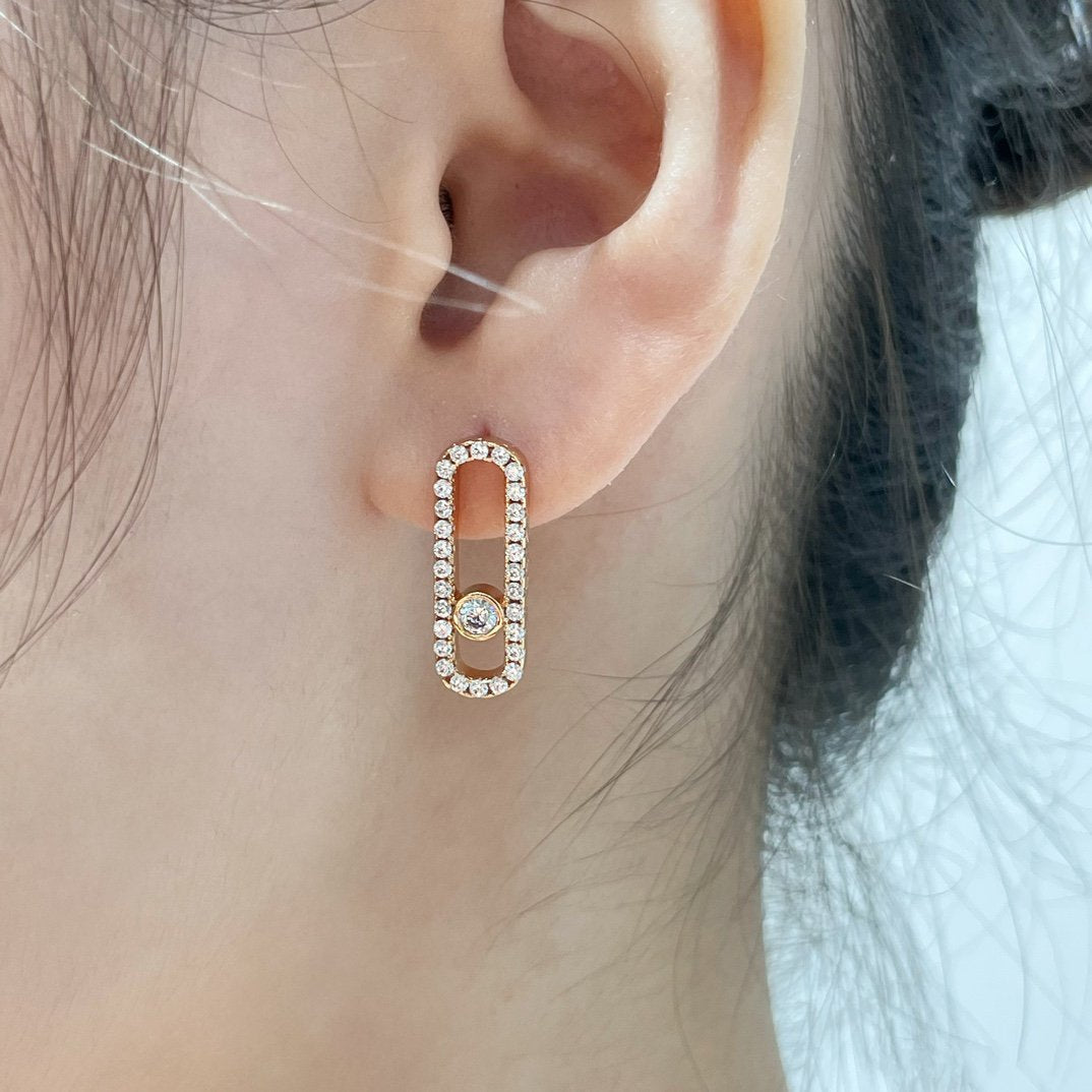 [Lumina]MOVE UNO STUD DIAMOND PAVED EARRINGS