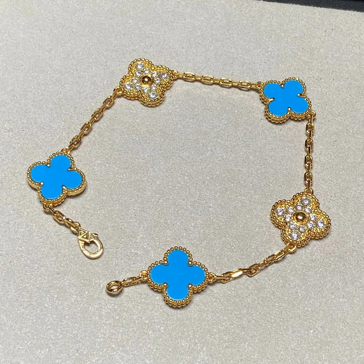 [Lumina] CLOVER 5 MOTIF BLUE AGATE BRACELET COLLECTION