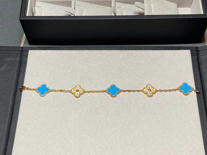 [Lumina] CLOVER 5 MOTIF BLUE AGATE BRACELET COLLECTION