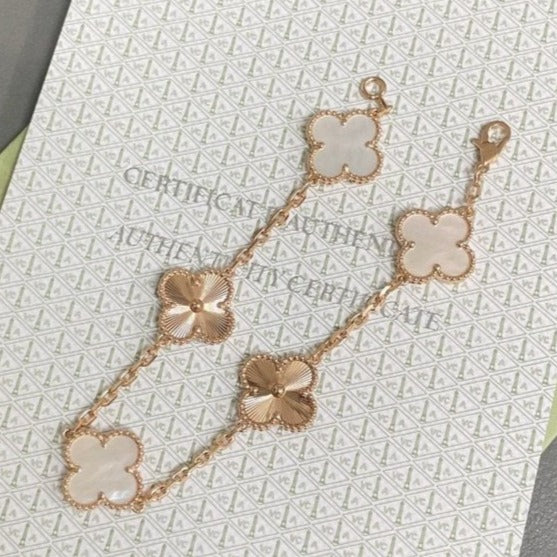 [Lumina]CLOVER WHITE PEARL MOP 5 MOTIF BRACELET COLLECTION