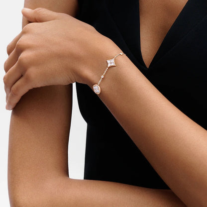 [Lumina]STAR AND SUN 4 MOTIF WHITE MOP PINK GOLD BRACELET