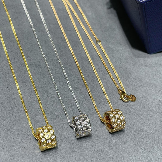 [Lumina]BEE LOVE DIAMOND PAVED 3 ROW NECKLACE