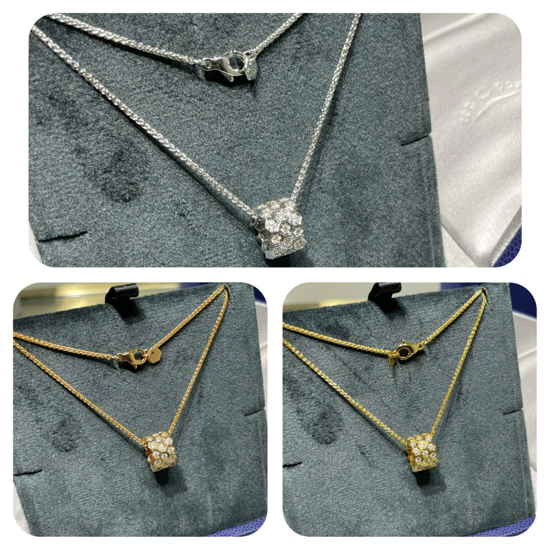 [Lumina]BEE LOVE DIAMOND PAVED 3 ROW NECKLACE