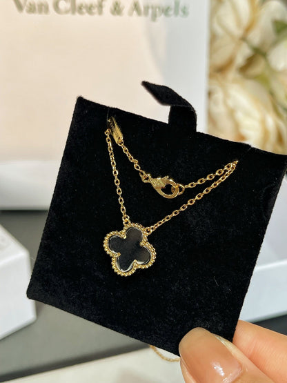 [Lumina]CLOVER ROCK CRYSTAL Lumina GOLD NECKLACE