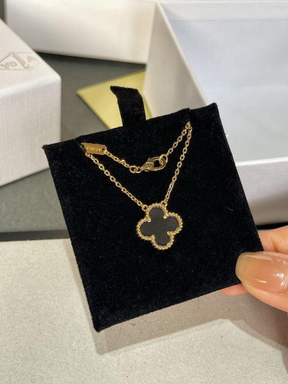 [Lumina]CLOVER ROCK CRYSTAL Lumina GOLD NECKLACE