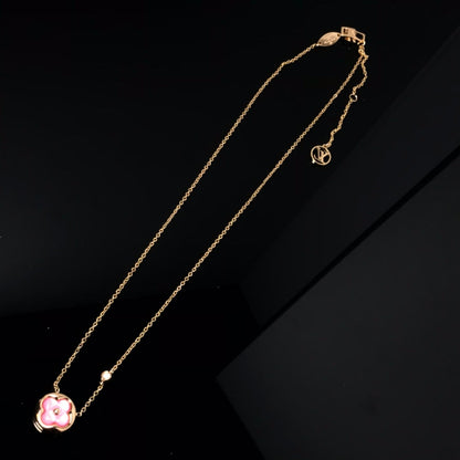 [Lumina]COLOR BLOSSOM PINK MOP SUN GOLD NECKLACE