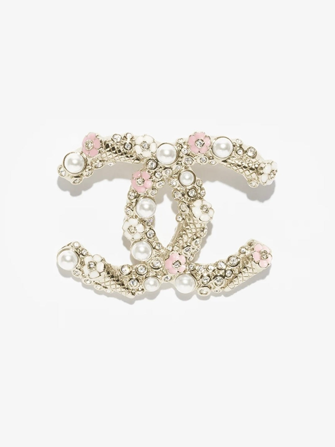 [Lumina]26C Pink-White Enamel Ice Cream Cone Double C Brooch