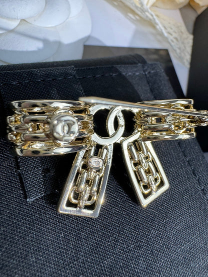 [Lumina]25K Hollow Bow Brooch