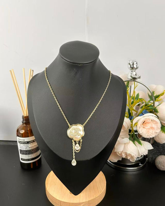 [Lumina]Cloud Pearl Mother-of-Pearl Diamond Chain Pendant Necklace
