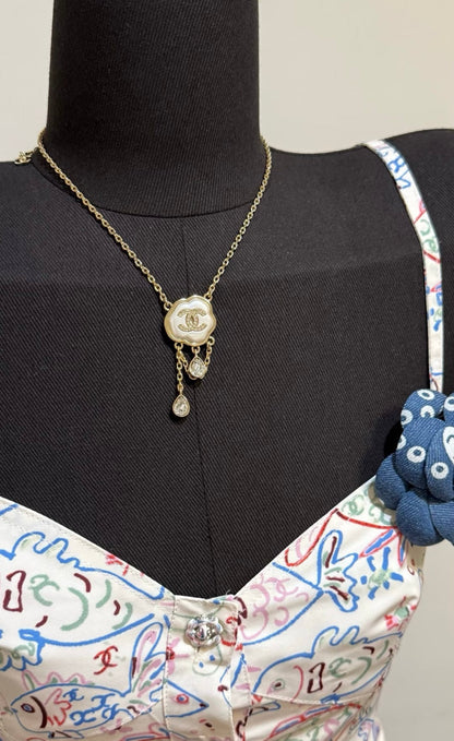[Lumina]Cloud Pearl Mother-of-Pearl Diamond Chain Pendant Necklace