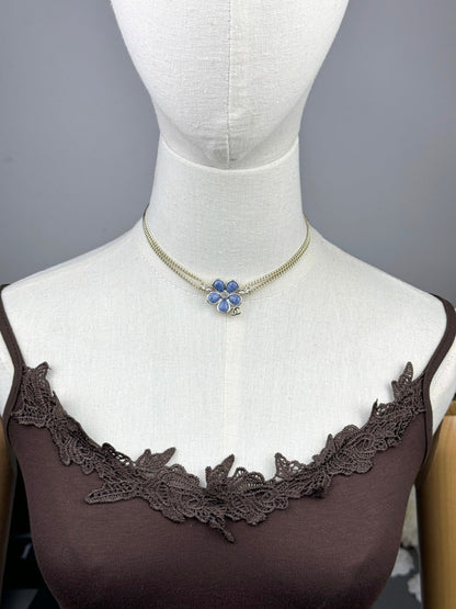 [Lumina]New Blue Floral Double-Layer Necklace