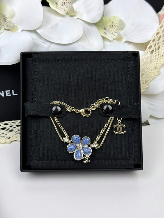 [Lumina]VOLTE New Blue Floral Double-Layer Bracelet