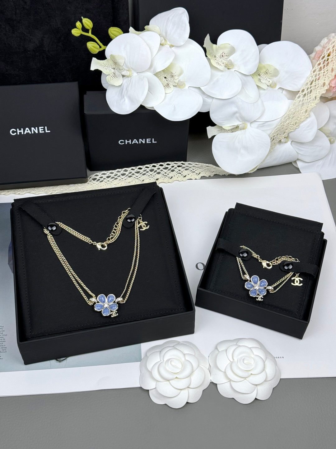 [Lumina]VOLTE New Blue Floral Double-Layer Bracelet