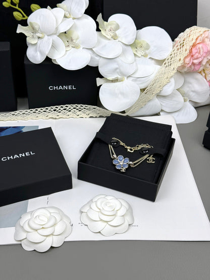 [Lumina]VOLTE New Blue Floral Double-Layer Bracelet