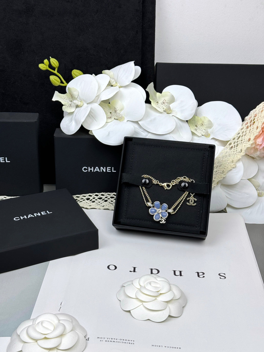 [Lumina]VOLTE New Blue Floral Double-Layer Bracelet
