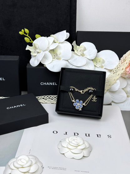 [Lumina]VOLTE New Blue Floral Double-Layer Bracelet