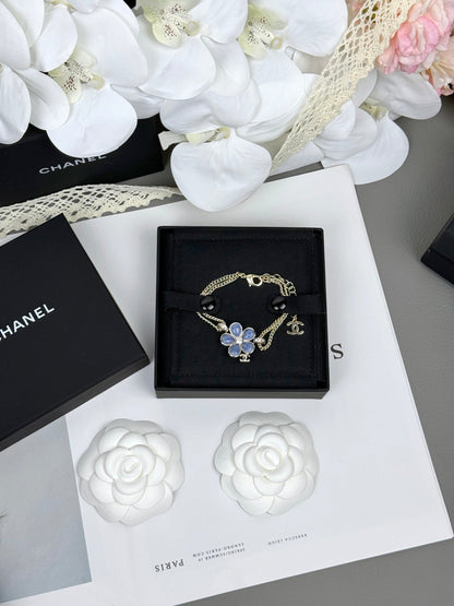 [Lumina]VOLTE New Blue Floral Double-Layer Bracelet