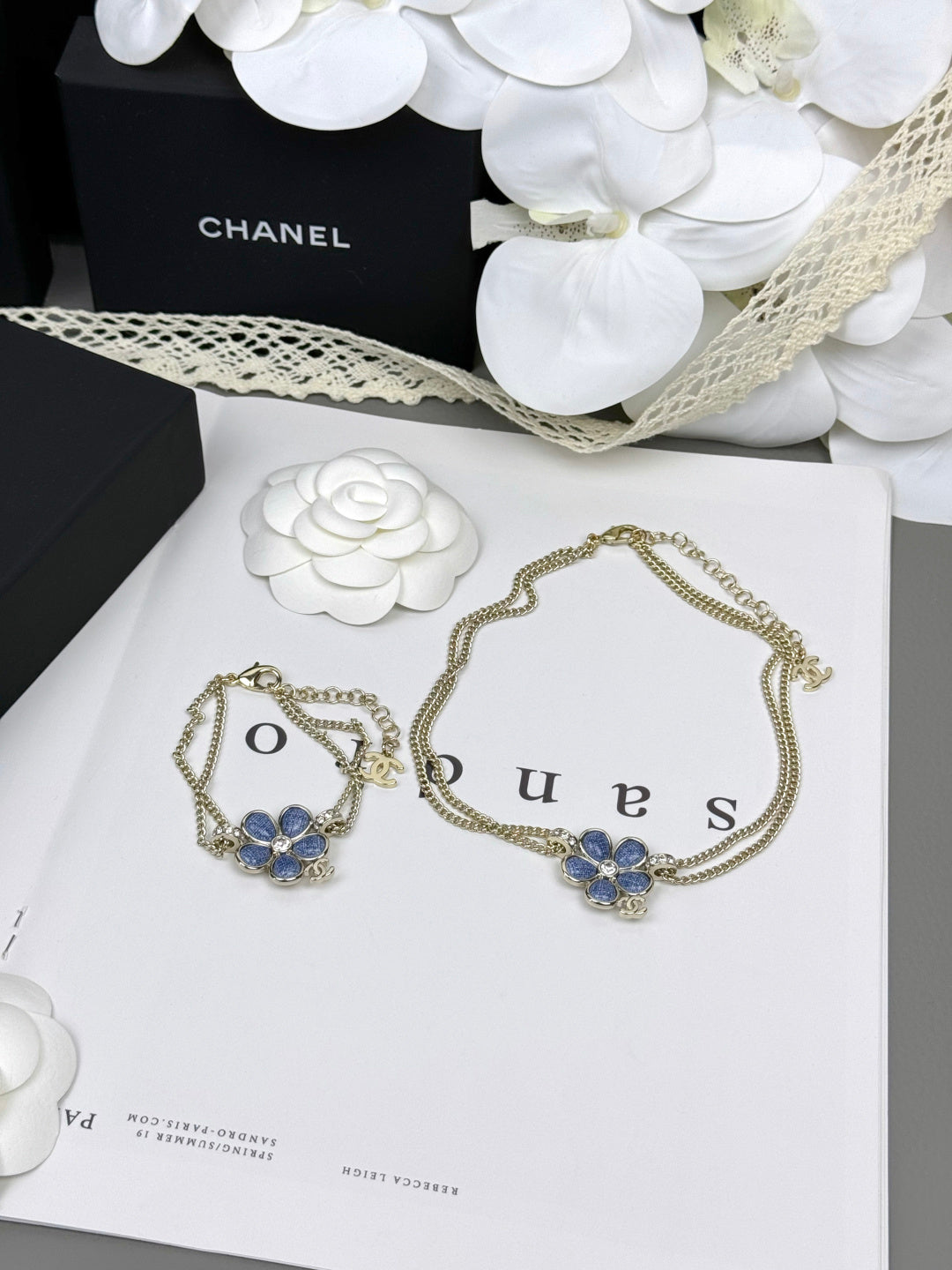 [Lumina]VOLTE New Blue Floral Double-Layer Bracelet