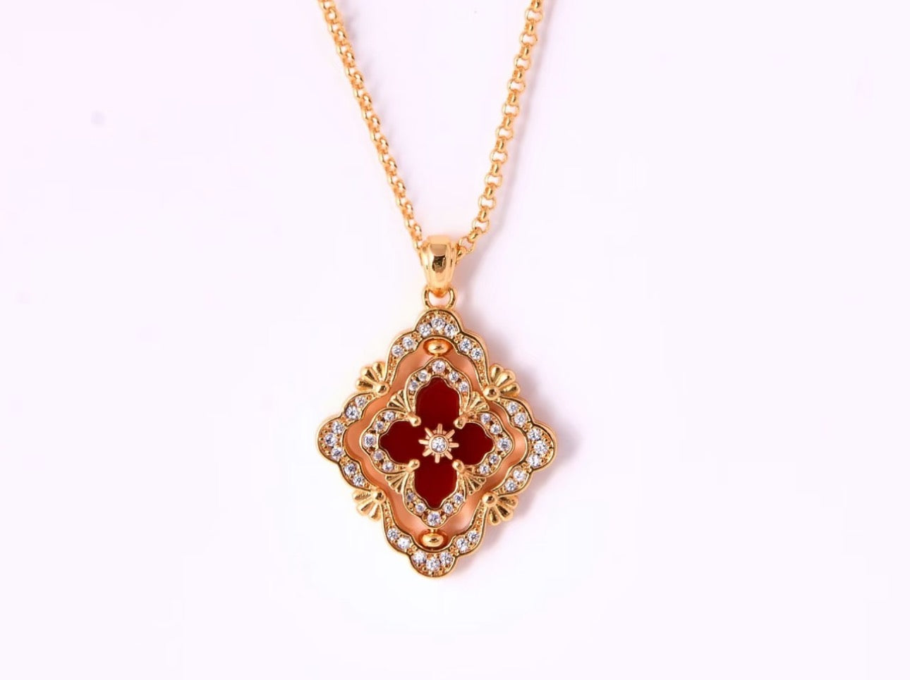 [Lumina] B.C.L ENAMEL ROTATING SINGLE-DIAMOND NECKLACE£¨Various colors£©