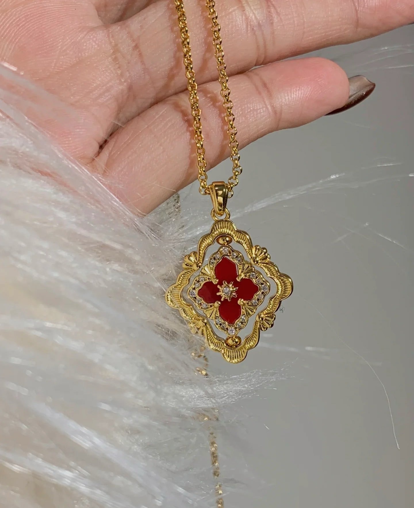 [Lumina] B.C.L ENAMEL ROTATING SINGLE-DIAMOND NECKLACE£¨Various colors£©