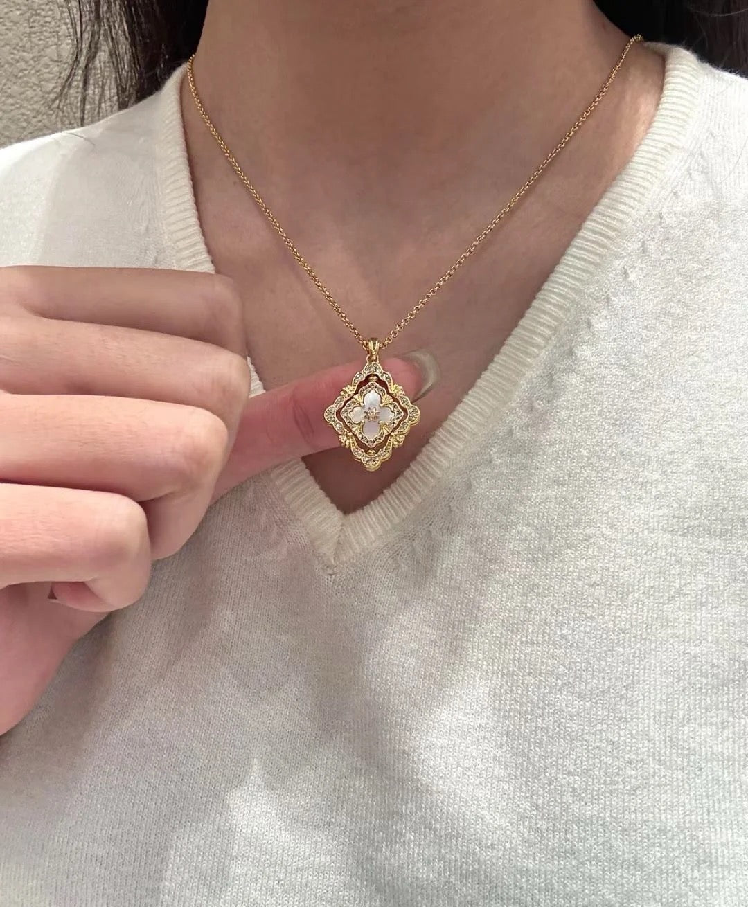 [Lumina] B.C.L ENAMEL ROTATING SINGLE-DIAMOND NECKLACE£¨Various colors£©
