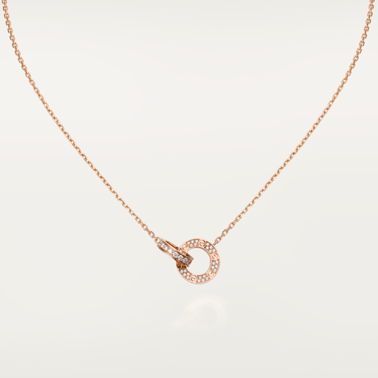 [Lumina]LOVE 7.6MM NECKLACE Lumina GOLD AND SILVER  FULL DIAMOND